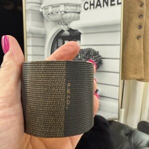 Fendi penguin stripe upcycled cuff bracelet from authentic vintage bag